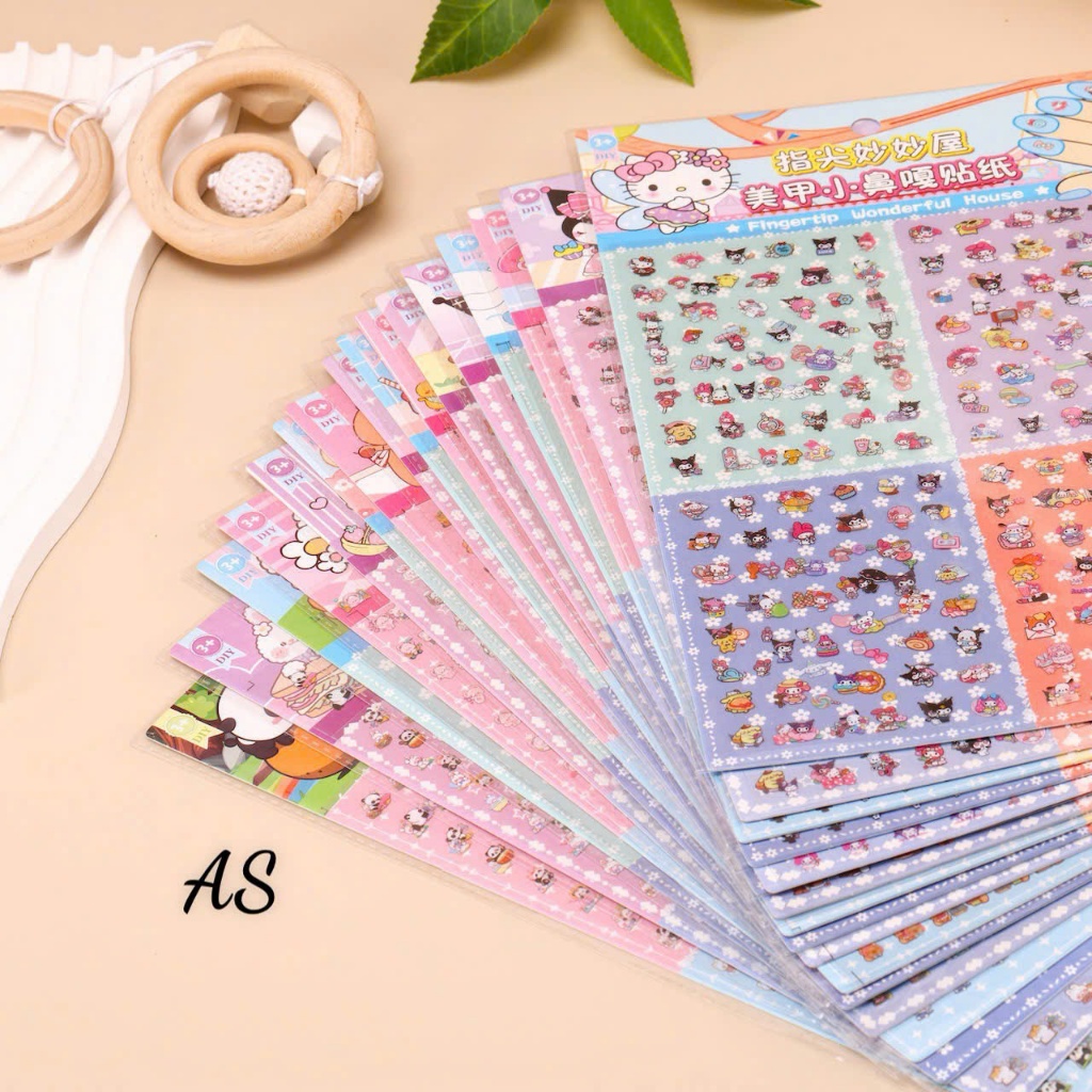 Set sticker dán móng tay cho bé iu 1 sét 8 tấm ~400 hình khác nhau