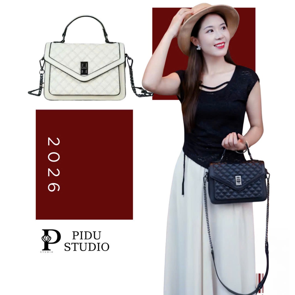 Túi xách thời trang nữ PI DU đeo vai đeo chéo  Da đẹp, dáng chuẩn, dùng là mê PD01