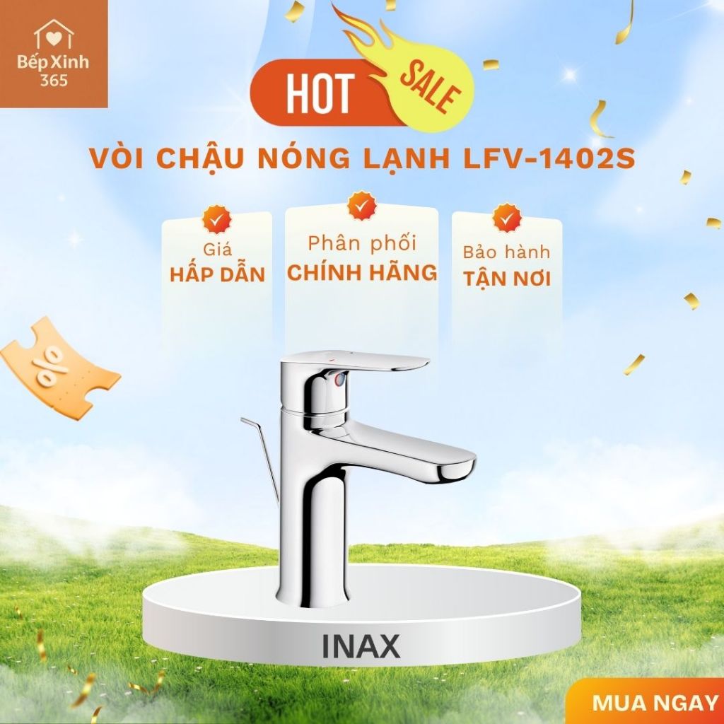 Vòi chậu nóng lạnh INAX LFV-1402S - Thiết Kế Hiện Đại, Dễ Vệ Sinh