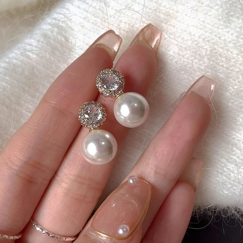 Hoa Tai Ngọc Cườm Tối Giản Sang Trọng BTDN01