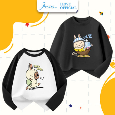 [HÀNG MỚI VỀ] AORE-Áo Thun DÀI TAY Labubu dễ thương, Áo phông mặc Thu Đông cho bé trai đi học, đi chơi cho bé từ 9-35kg