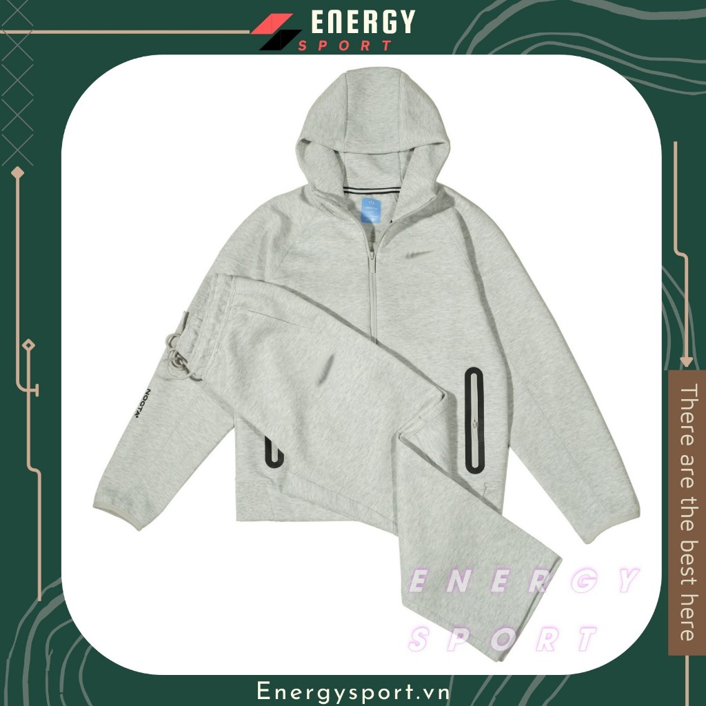 Bộ Quần Áo Thể Thao Cao Cấp Hoodie Ntech x Nocta - Xám