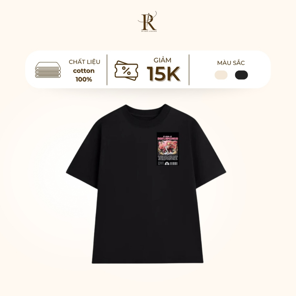 By Roé Atelier - (Doflamingo) Bộ sưu tập áo phông Cotton Cao Cấp OnePiece unisex dáng rộng