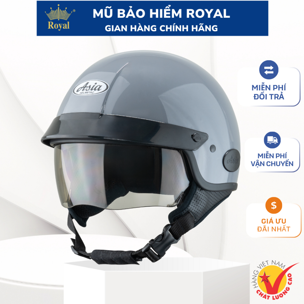 Mũ Bảo Hiểm Asia MT-139  Kính Âm Tiện Lợi Tích Hợp Lưỡi Trai