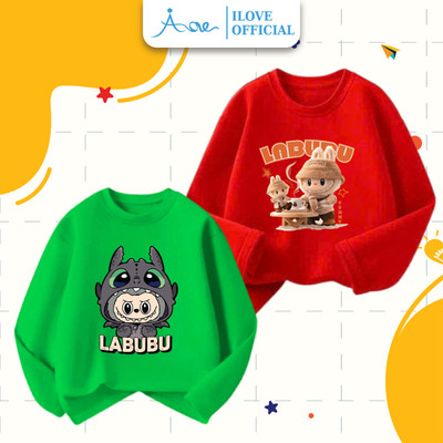 [HÀNG MỚI VỀ] AORE-Áo Thun DÀI TAY Labubu, Áo phông in hình Chú Thỏ mặc Thu Đông cho bé trai đi học, đi chơi 8-35kg