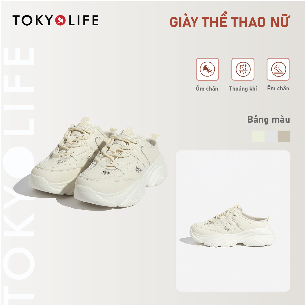 [SALE 50%] Giày thể thao nữ hở gót đế cao 5cm thời trang tiện dụng TOKYOLIFE 40001568
