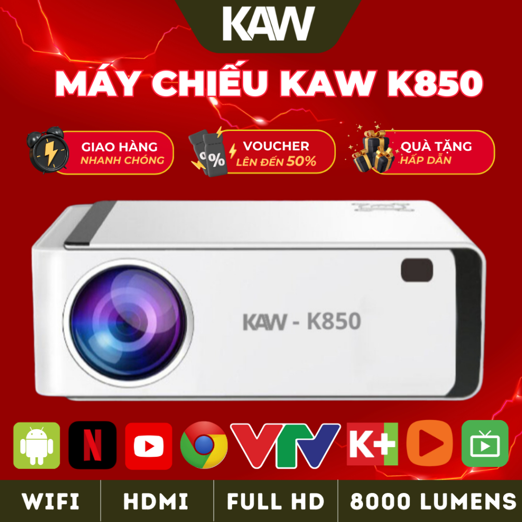 Máy Chiếu KAW K850, AutoFocus, Bền Bỉ, Dễ Sử Dụng, Bảo Hành Chính Hãng