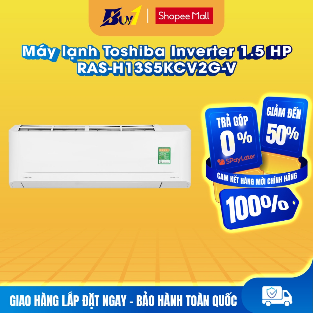 RAS-H13S5KCV2G-V - Máy lạnh Toshiba Inverter 1.5 HP RAS-H13S5KCV2G-V - Hàng chính hãng