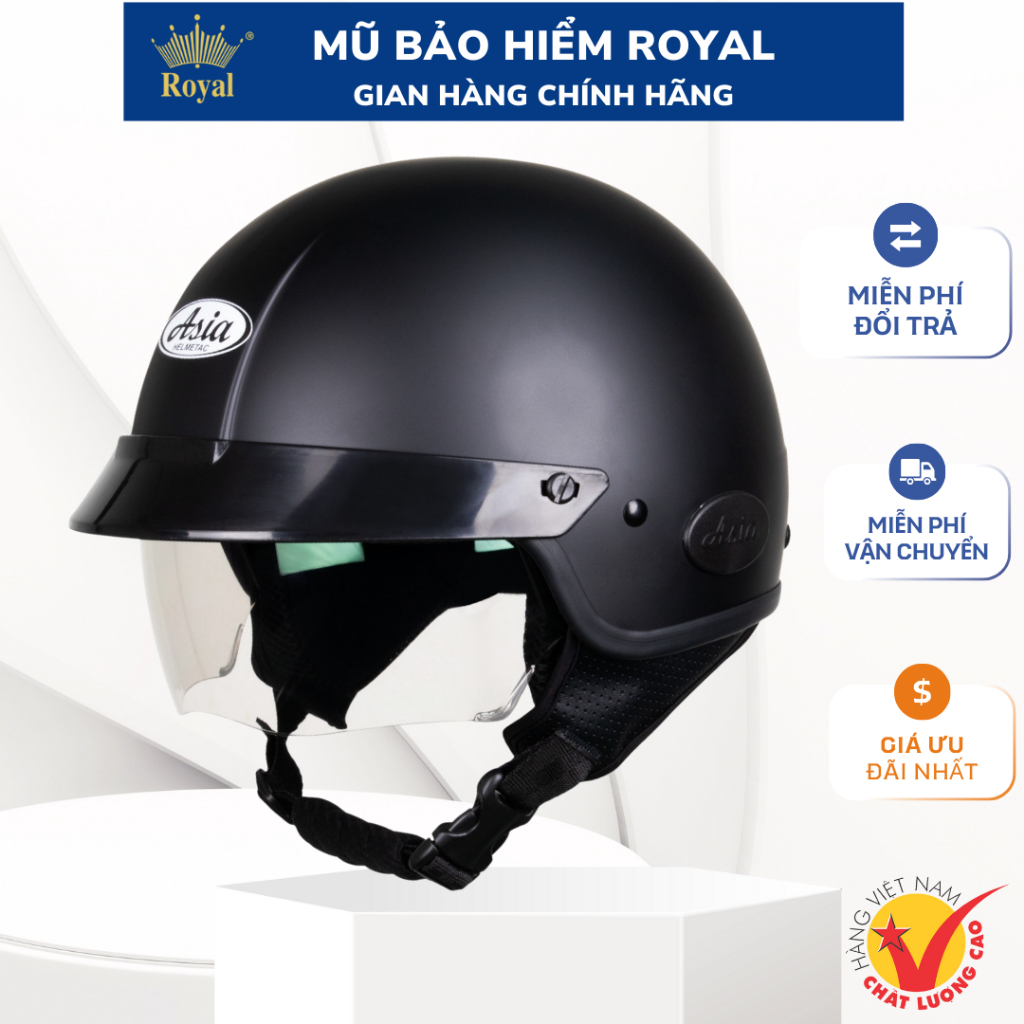 Mũ Bảo Hiểm Asia MT-139 Hợp Nam Nữ Bảo Hành 12 Tháng