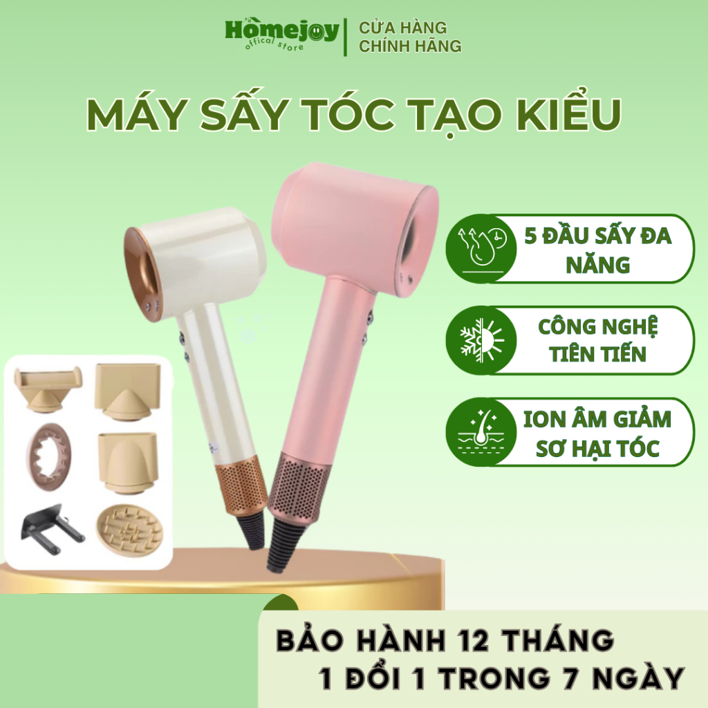 Máy Sấy Tóc Tạo Kiểu MST08 - Gấp Gọn, ION Âm, 3 Tốc Độ Gió, 2200W, Nhanh Khô, Giảm Hư Tổn