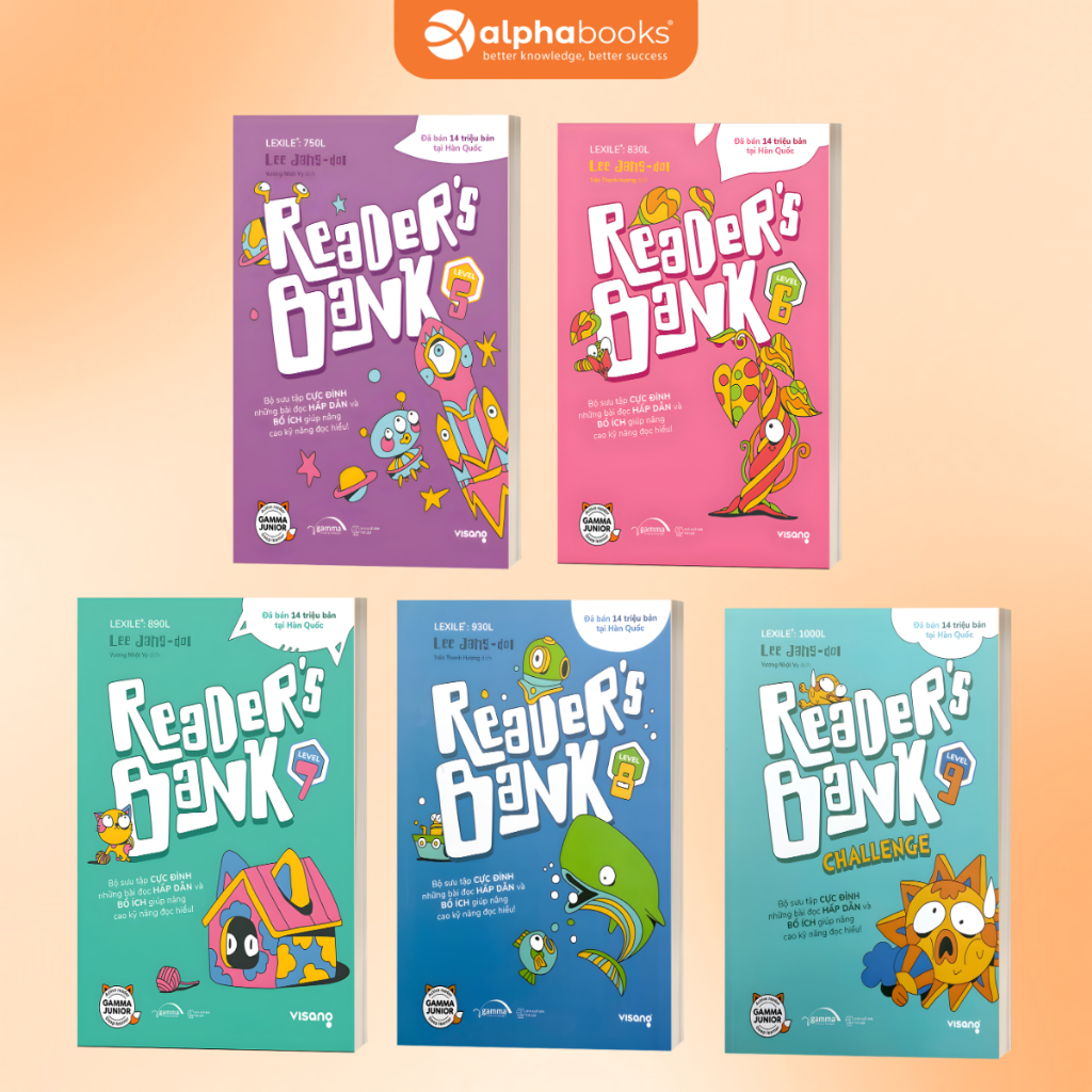 Bộ 5 Cuốn Reader's Bank: Level 5 - Level 9 (Alpha Books)