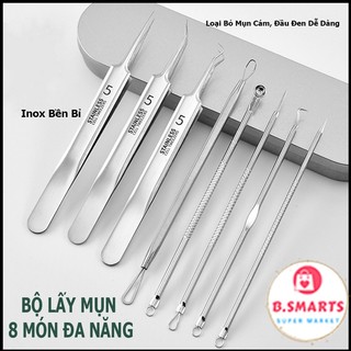 Bộ Lấy Mụn Inox 8 Món / 5 Món Đa Năng An Toàn Khi Sử Dụng, Nhíp Gắp Mụn Chuyên Dụng Dễ Dàng Sử Dụng