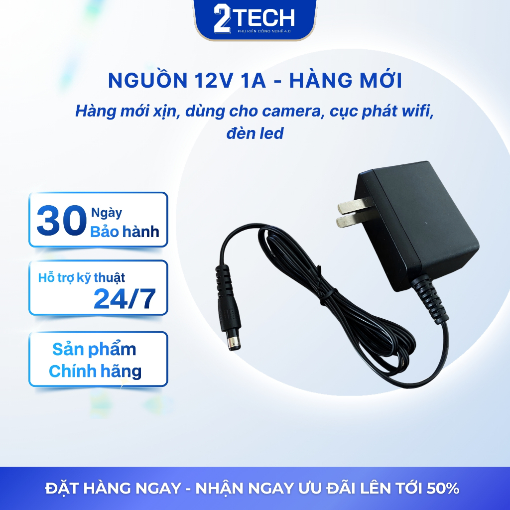 NGUỒN 12V1A Hàng Xịn New 100%, Dùng cho camera, cục phát wifi, đèn led, bao test - Có bảo hành