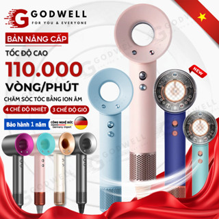  Máy Sấy Tóc Ion Âm GODWELL Không Cánh 2 Chiều Nóng Lạnh 3 Chế Độ Sấy Mạnh Công Suất Lớn Kèm Đầu Sấy 