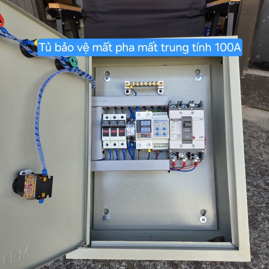 Tủ bảo vệ mất pha mất trung tính Át khối Ls 100A lắp trip