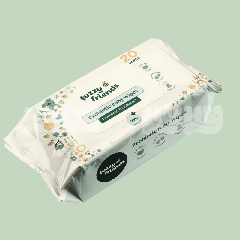 [QUÀ TẶNG KHÔNG BÁN] Khăn Giấy Ướt Fuzzy Friends size mini bịch 20 tờ - Bổ xung men vi sinh