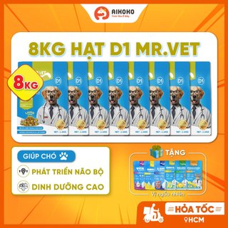 【COMBO 8 GÓI】Hạt Mr.Vet D1 1.4kg Cho Chó - Công Thức Thịt Cừu Non, Chăm Sóc Hệ Tiêu Hóa - Phù Hợp Mọi Lứa Tuổi - Aikoko