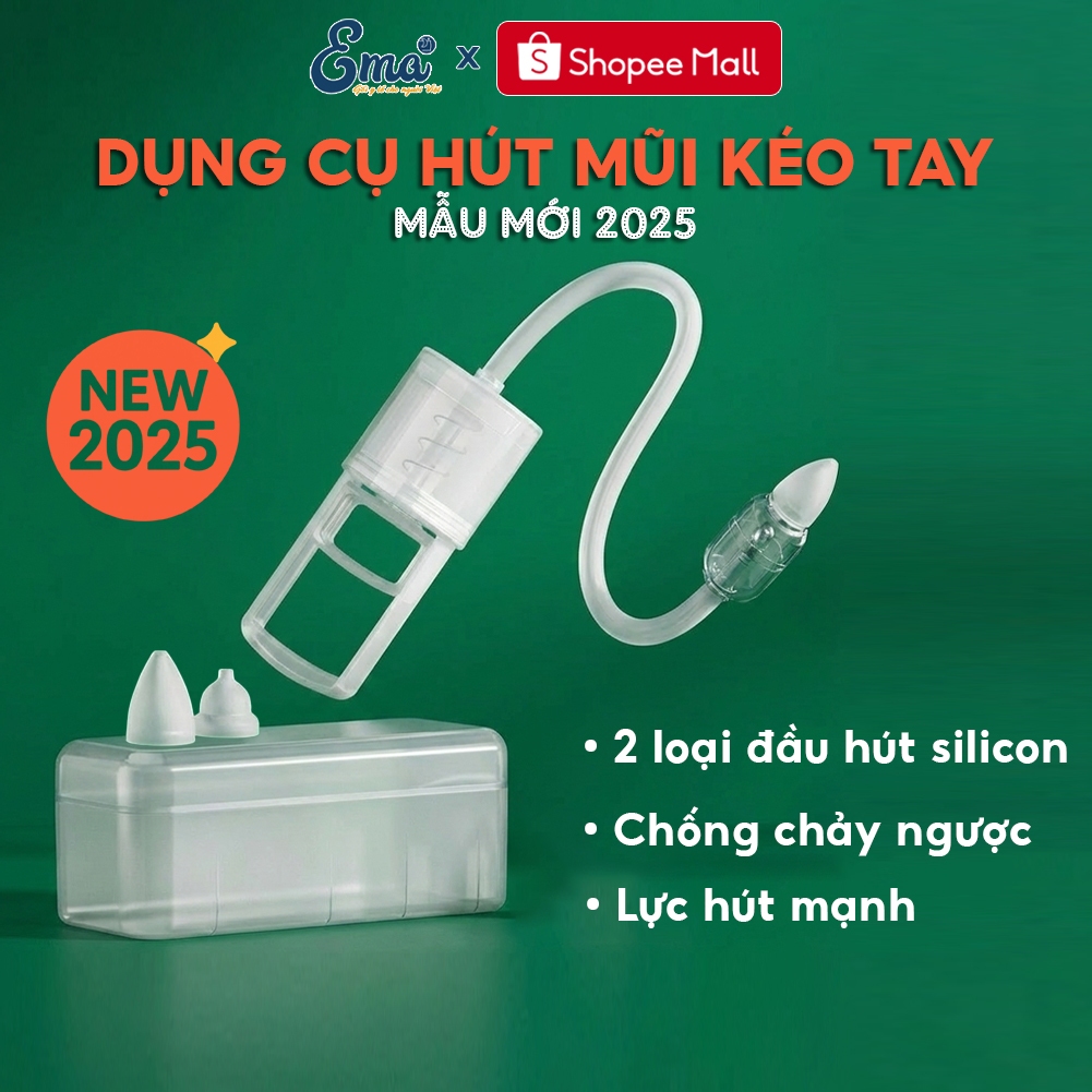 Dụng cụ hút mũi cho trẻ EMA - lực hút mạnh, chống chảy ngược, không tiếng ồn, không làm trẻ sợ