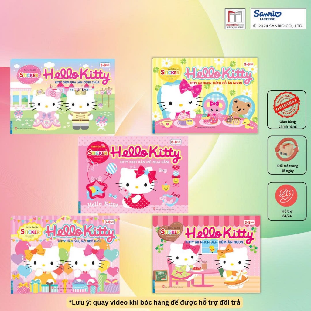 Sách - Dán hình STICKER Hello Kitty (3-8 tuổi)(sách bản quyền)