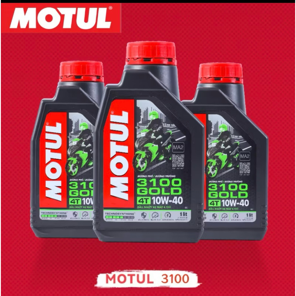 Motul 3100 Gold 10W40 1L(1000ml) dùng cho cả xe số, xe tay côn Exciter 150, Winner, Sonic, Raider Fi