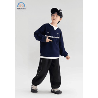  Set Thu Đông Bé Trai Magickids Áo Thun Dài Tay ADT25003 Phối V Hàn Quốc Mix Quần Nỉ Ống Bom QD24014 