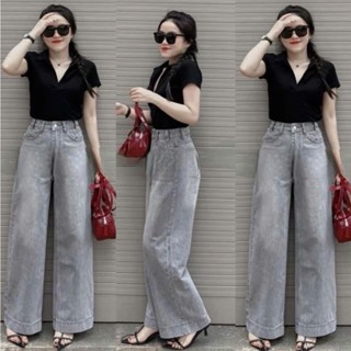 Quần jean nữ ống suông rộng cạp lưng cao hot 2025 Win Bouti