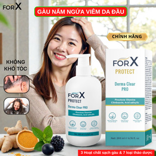  ForX Dầu Gội Hỗ Trợ Trị Gàu Nấm Ngứa Viêm Da Đầu Dược Liệu Sạch Gàu Derma Clear PRO Không Khô Tóc 