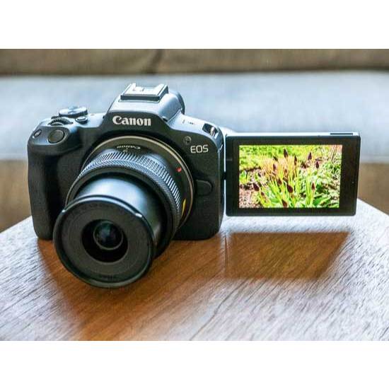 Máy ảnh Canon R50 + lens 18-45mm IS STM - Cảm biến Cmos 24.2 Megapixel - Quay 4k30fps  - Mới 99% Lik