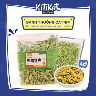   Combo Hộp 1kg  Bánh Cá Catnip Cho Mèo Mix Cá Ngừ 1kg Bánh Thưởng Hỗ Trợ Tiêu Búi Lông Hôi Miệng 