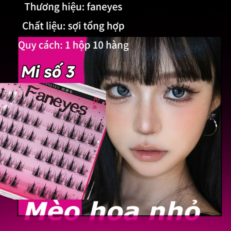 [Không cần sử dụng keo] Mi Giả Cụm Faneyes Phong Cách Anime Mắt To Tròn, Mi Phân Đoạn Từng Chùm Tự N
