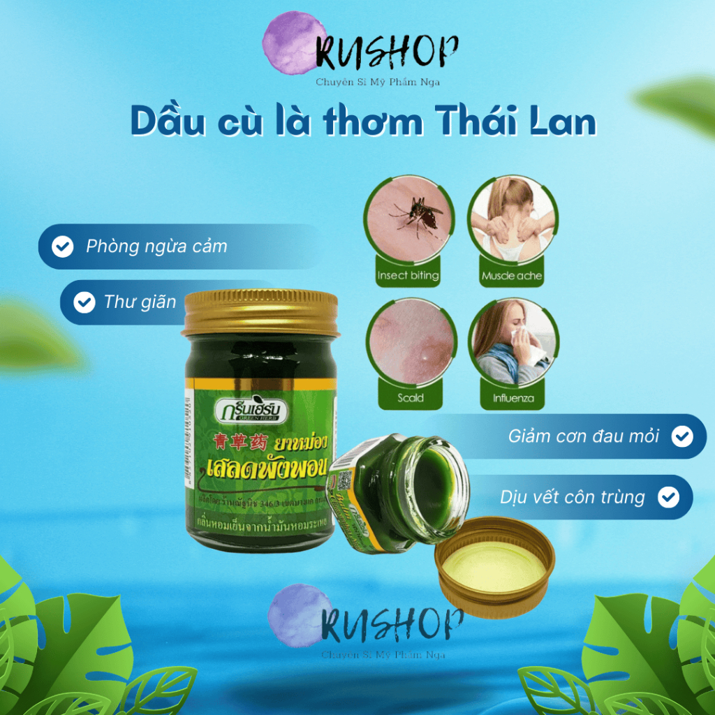 Dầu cù là Thơm Green Herb Balm Thái Lan