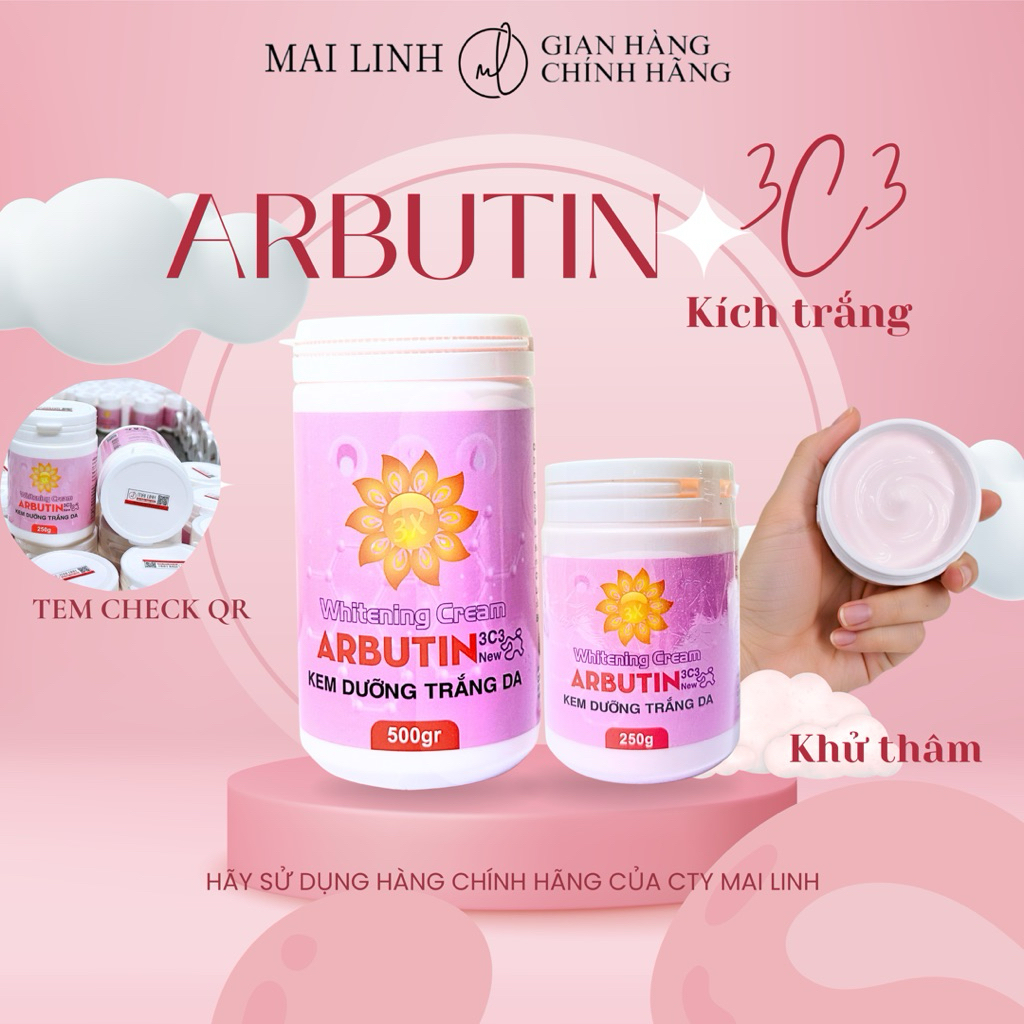 (Chính Hãng) Kem Arbutin 3C3 Hồng Dưỡng Trắng Da Toàn Thân- Mỹ Phẩm Mai Linh