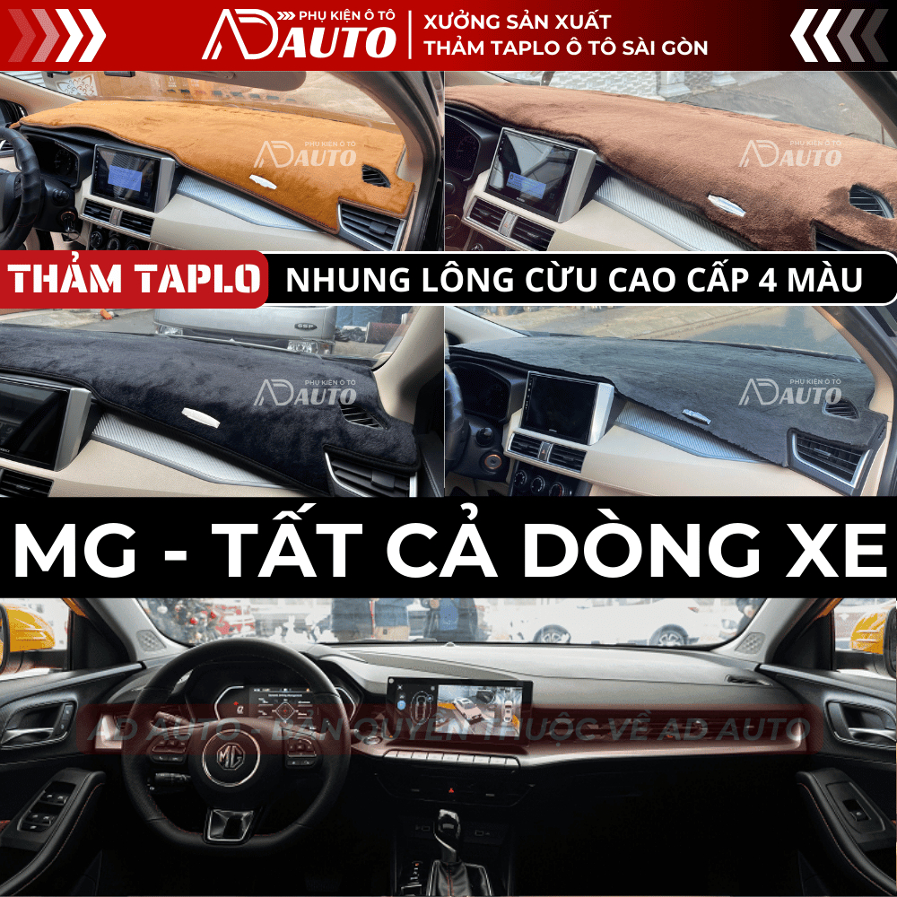 Thảm Taplo Nhung Lông Cừu MG5, MG ZS. MG HS, MG RX5, MG G50, MG7, Thảm Phủ Taplo Chống Nắng, Chống C