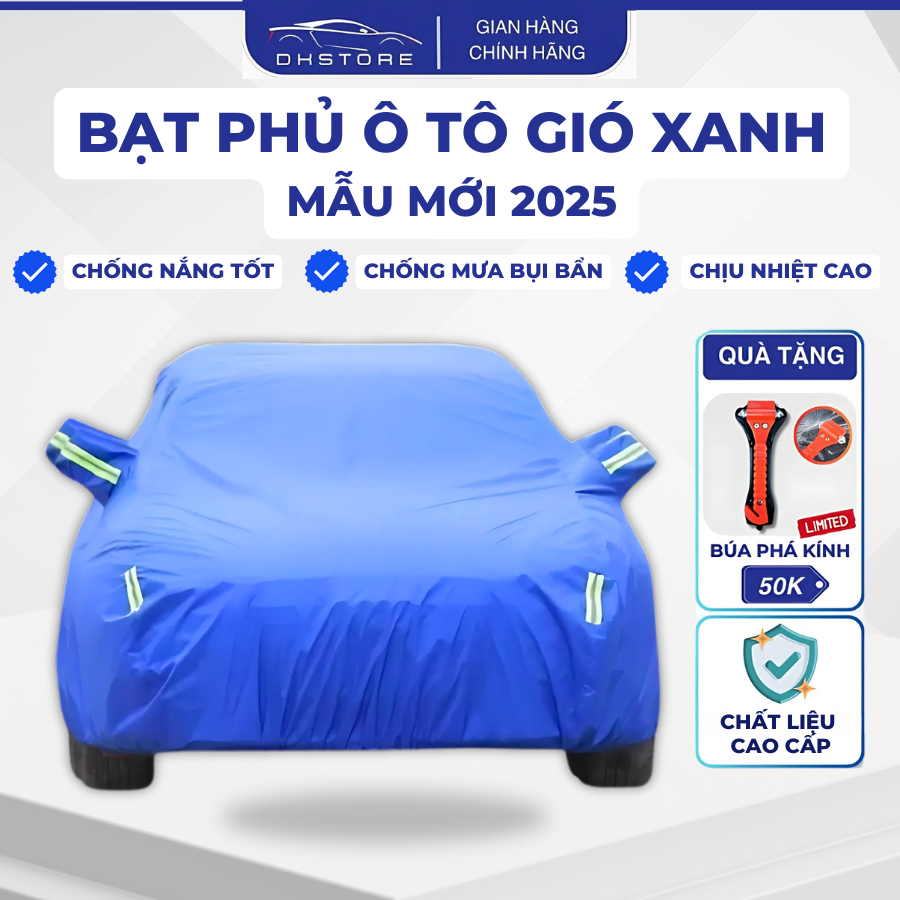 Bạt Phủ Ô Tô Vải Gió Phủ Nano Cao Cấp 3 Lớp