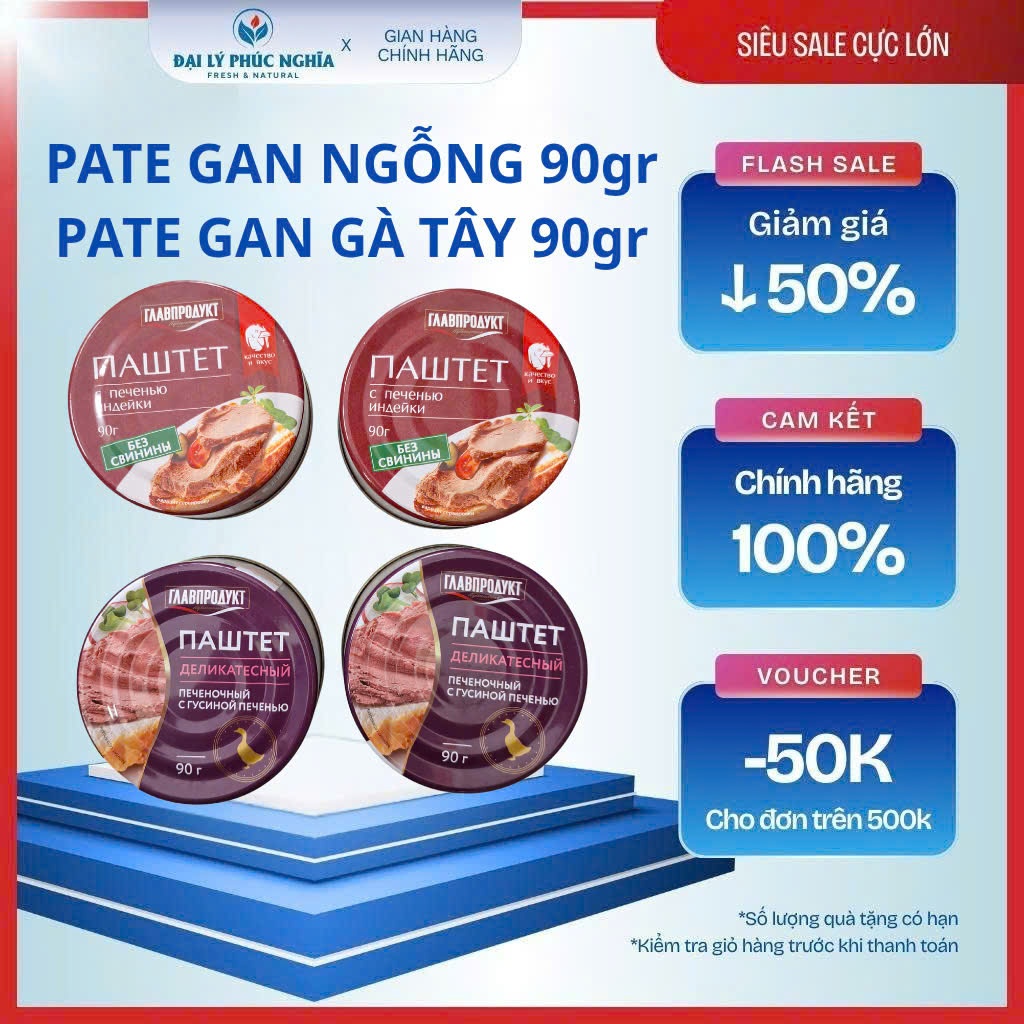 [NHẬP KHẨU NGA] Pate gan ngỗng & Pate gan gà Tây 90gr