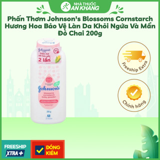 Phấn thơm Johnson's Blossoms Cornstarch hương hoa bảo vệ làn da khỏi ngứa và mẩn đỏ chai 200g