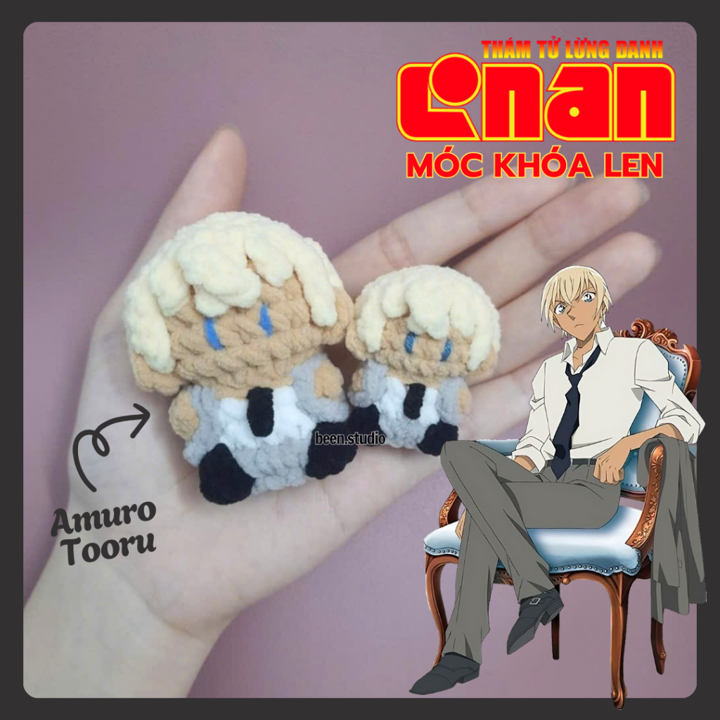 Móc khoá len Furuya Rei / Bourbon / Tooru Amuro trong Thám tử lừng danh Conan | Detective Conan