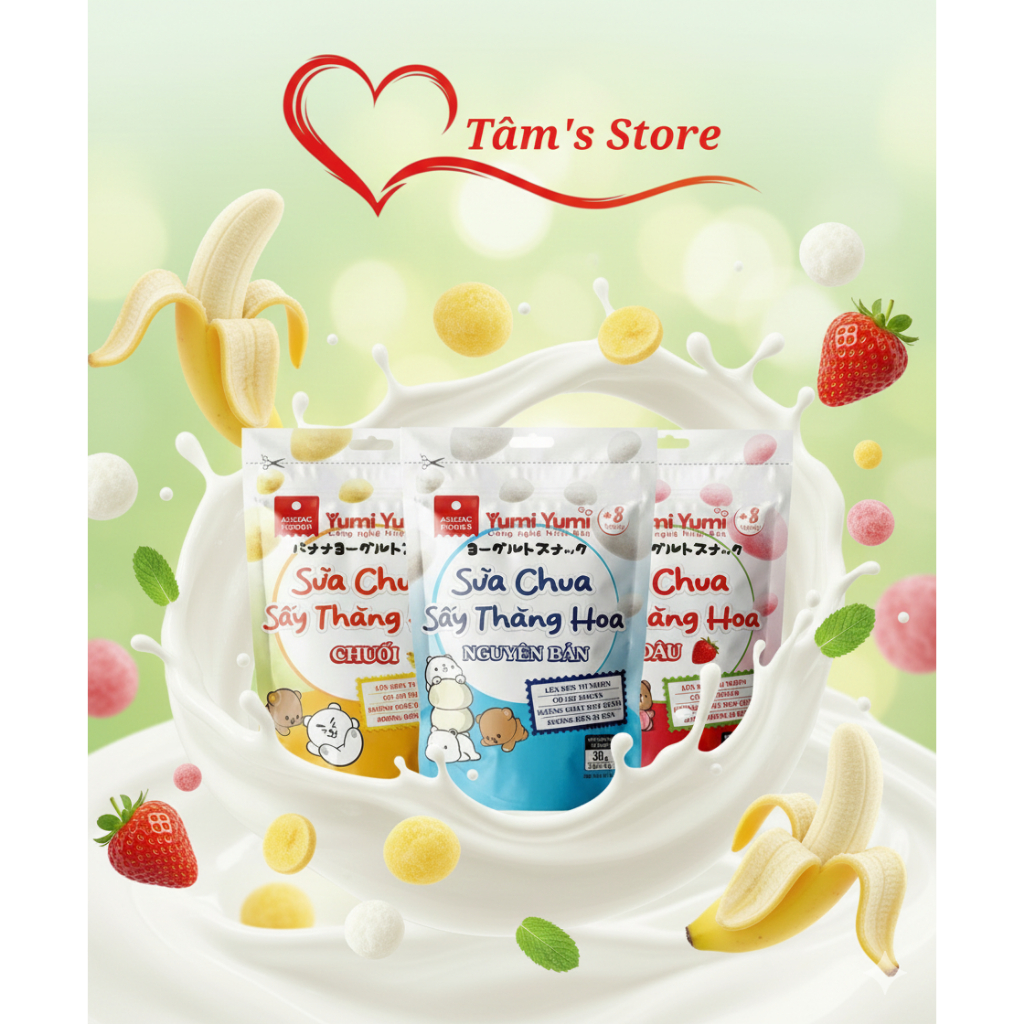 MẪU MỚI - Sữa chua sấy thăng hoa Yumi Yumi gói 30g - MTâm Store