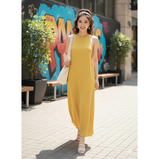 [HỎA TỐC HCM] Đầm maxi cổ yếm hở lưng (4 màu)
