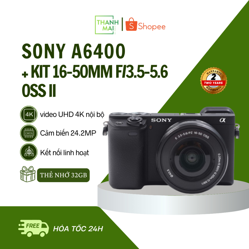 Máy ảnh Sony Alpha A6400 kit 16-50mm F/3.5-5.6 OSS II | New | Bảo hành Chính hãng 24 tháng
