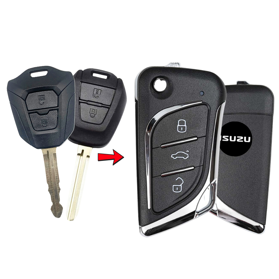 Chìa khoá gập Isuzu Dmax Mux 2012-2025 mẫu V17
