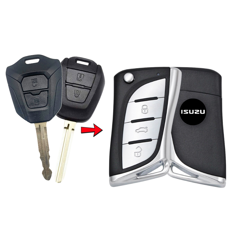 Chìa khoá remote độ gập Isuzu Dmax Mux 2012-2025 mẫu v19
