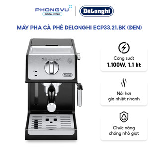 Máy pha cà phê Delonghi ECP33.21.BK (Đen) - 15 bar, Thermoblock, Vòi Hơi Cappuccino, Bình 1.1L - Bảo hành 12 tháng