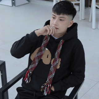 Áo Nỉ Hoodie Nam Nữ Palm Thêu Hình Gấu Nâu Phối Dây Mũ Len Đan, Áo Nỉ Quảng Châu