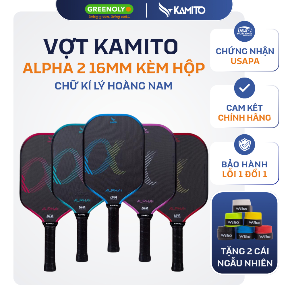 Vợt Kamito Alpha 2 16mm Kèm Hộp - Bảo Hành Chính Hãng Phiên Bản Có Chữ Ký