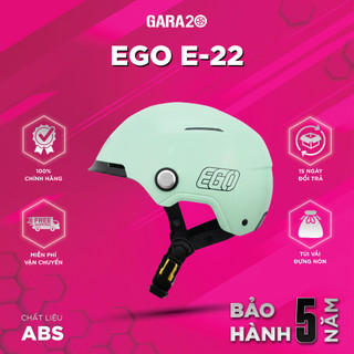 Mũ Bảo Hiểm Nửa Đầu EGO E-22 Không Kính Nhẹ Nhỏ Gọn Núm Vặn Tăng Giảm Size Thoáng Khí