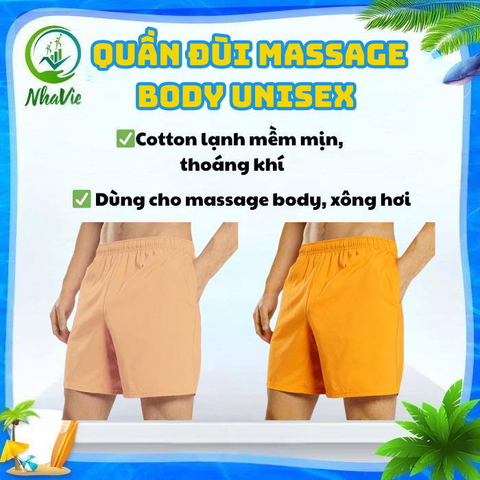 QUẦN ĐÙI COTTON LẠNH SPA - UNISEX , THOẢI MÁI DÀNH CHO KHÁCH MASAGE& XÔNG HƠI