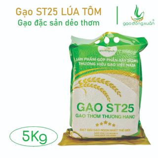  Gạo ST25 Lúa Tôm Đông Xuân Túi Hút Chân Không 5Kg Hữu Cơ 