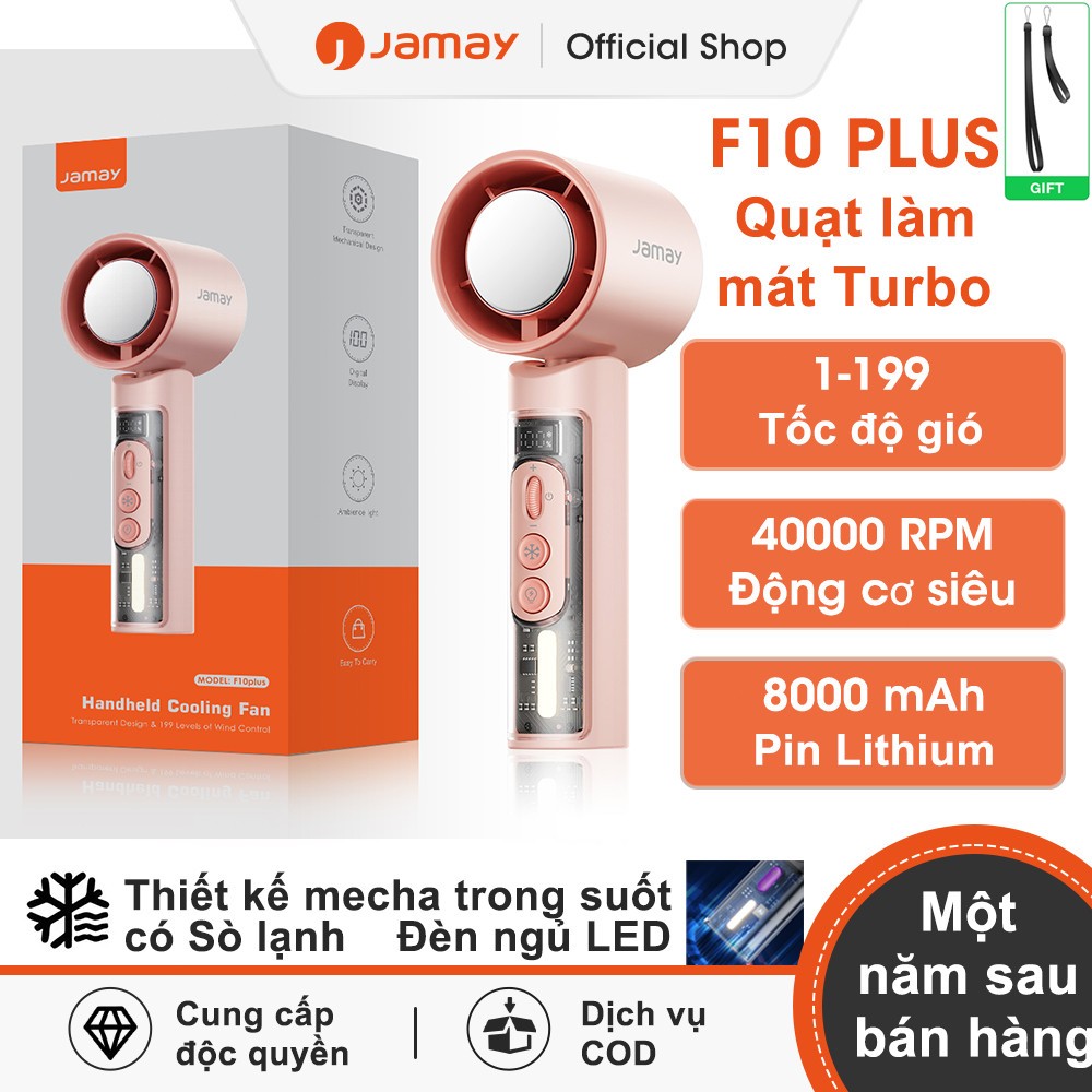 Jamay F10plus Quạt tích điện mini 6000mAh - Áo giáp trong suốt - Làm lạnh -Ánh sáng xung quanh | BigBuy360 - bigbuy360.vn