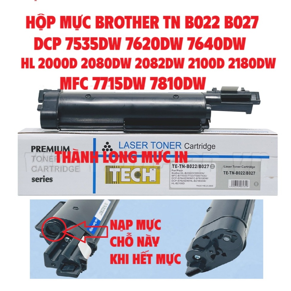 Hộp mực B022 B027 Brother HL B2000d B2080dw 2082dw 2100d 2180dw -MFC 7715dw 7810dw - DCP 7535dw 7620